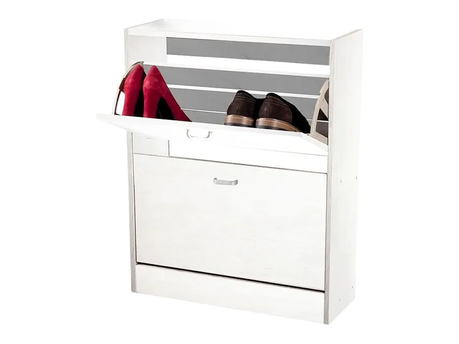 Zapatero Boreal 2 puertas abatibles 6 pares blanco 80x63x24 cm