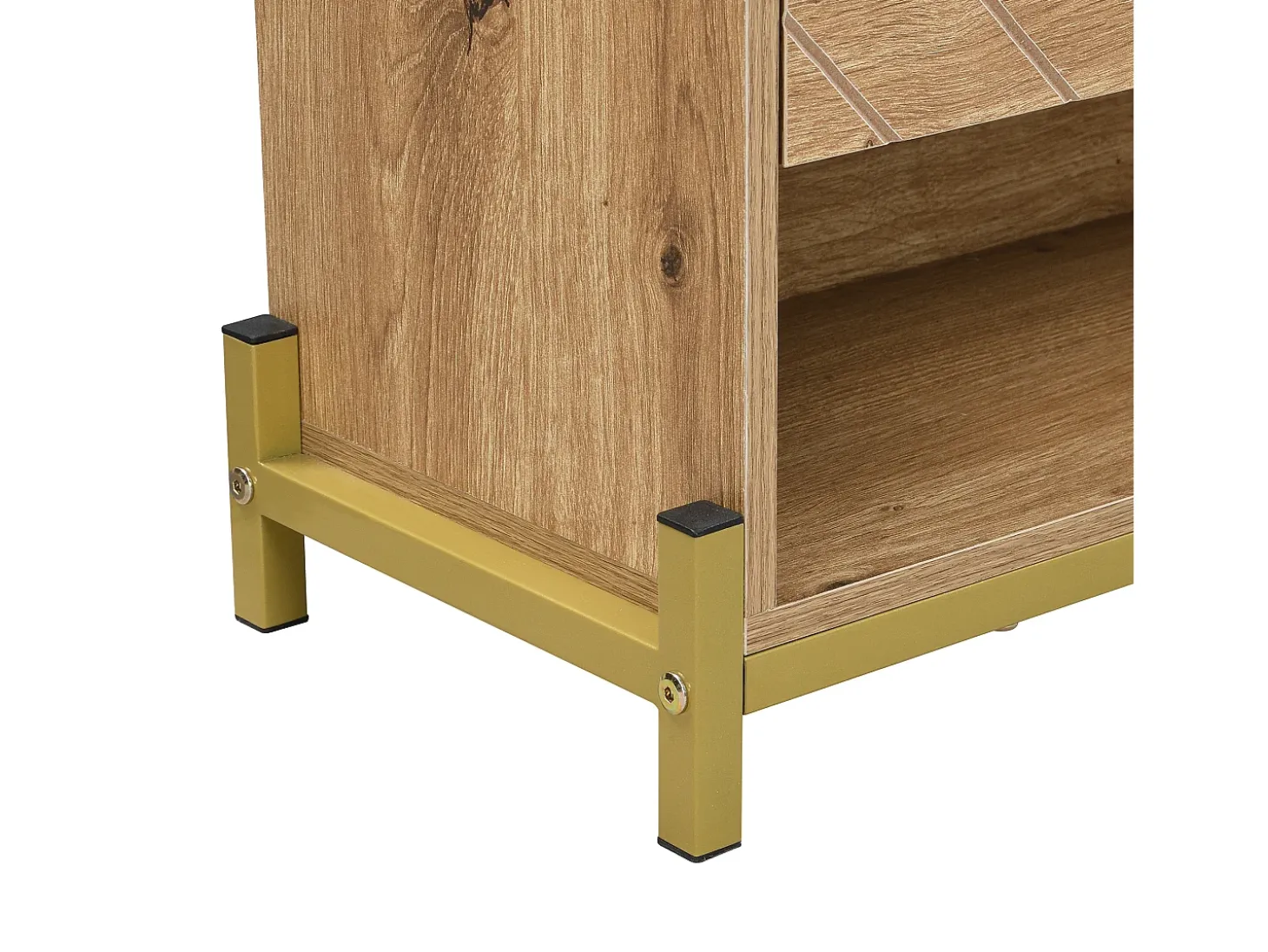 Zapatero compacto de 4 puertas con estantes abiertos - Madera - 108,5 cm - para entrada y pasillo