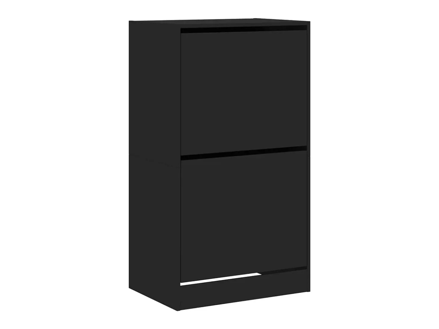 Zapatero con 2 cajones abatibles, negro, 60x42x108 cm