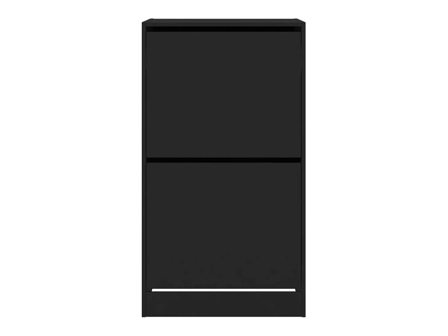 Zapatero con 2 cajones abatibles, negro, 60x42x108 cm
