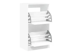 Zapatero con 2 cajones abatibles, blanco, 60x42x108 cm
