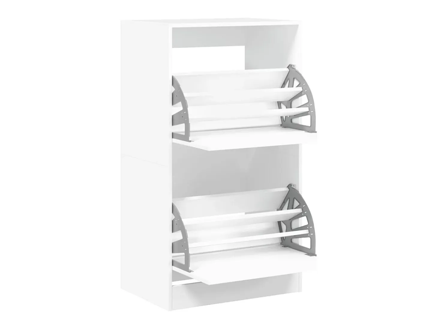 Zapatero con 2 cajones abatibles, blanco, 60x42x108 cm