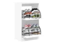 Zapatero con 2 cajones abatibles, blanco, 60x42x108 cm
