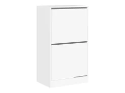 Zapatero con 2 cajones abatibles, blanco, 60x42x108 cm