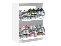 Zapatero con 2 cajones abatibles, blanco, 80x42x108 cm