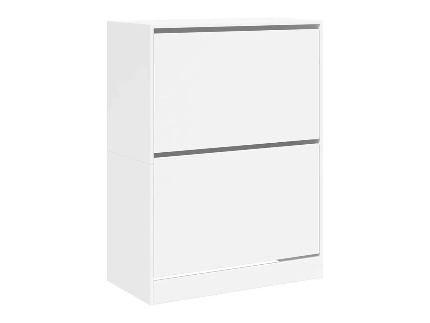Zapatero con 2 cajones abatibles, blanco, 80x42x108 cm