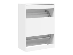 Zapatero con 2 cajones abatibles, blanco, 80x42x108 cm