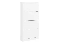 Zapatero con 4 cajones abatibles, blanco, 80 x 21 x 163,5 cm