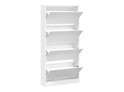 Zapatero con 4 cajones abatibles, blanco, 80 x 21 x 163,5 cm