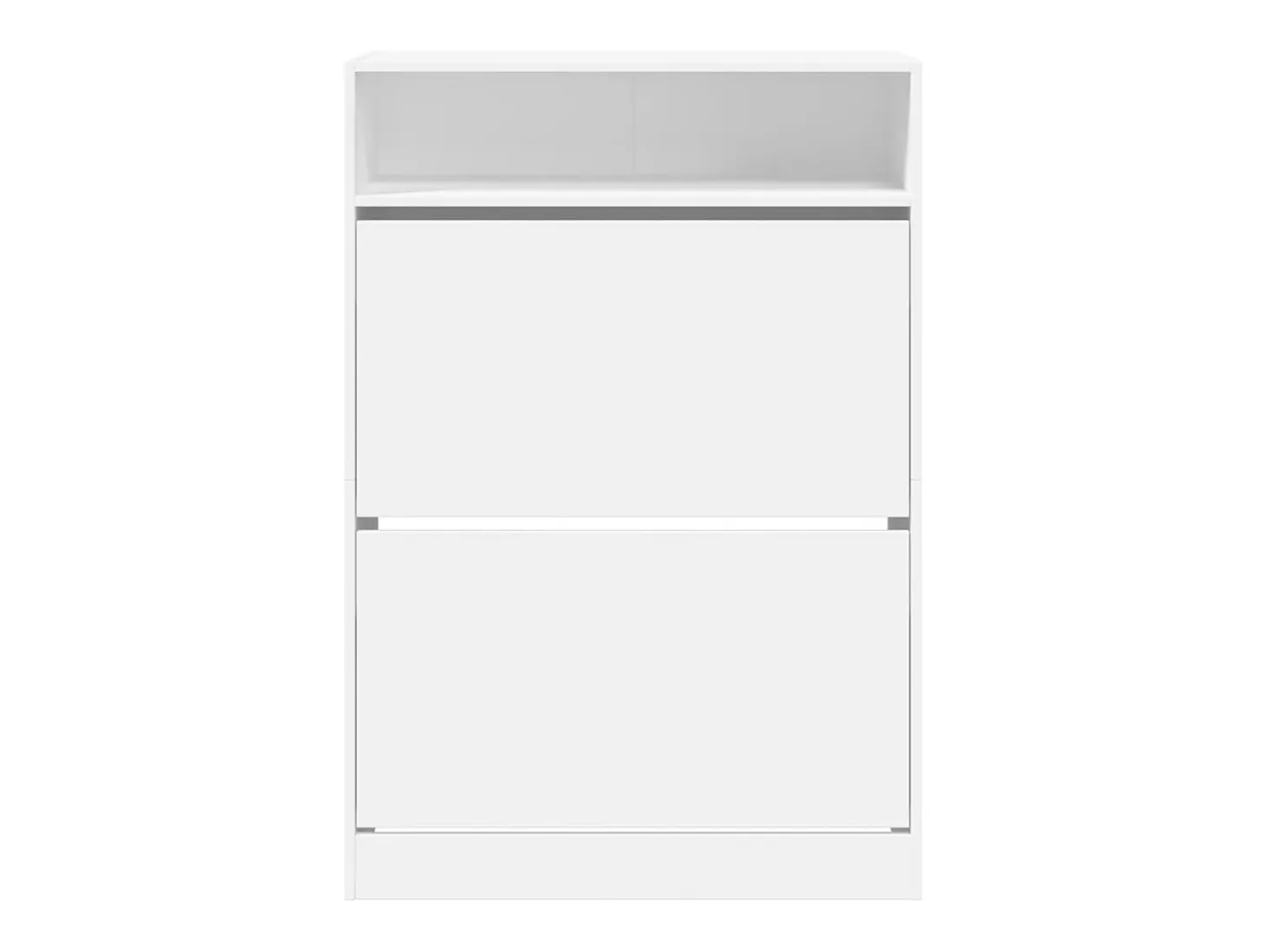 Zapatero con 2 cajones abatibles, blanco, 80x34x116 cm