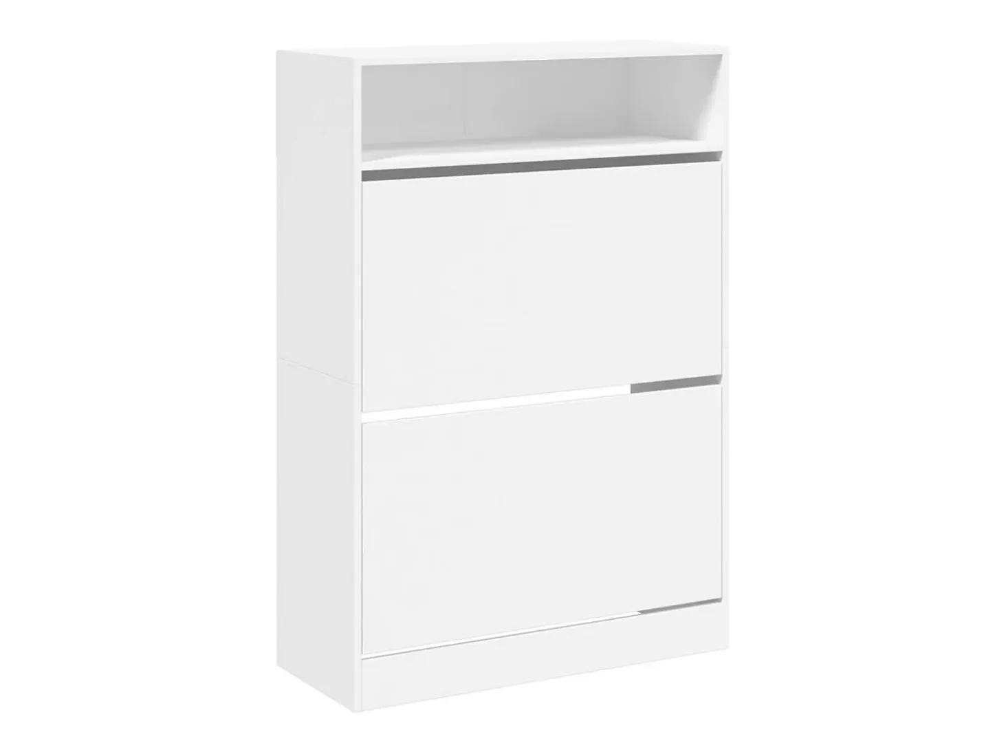 Zapatero con 2 cajones abatibles, blanco, 80x34x116 cm