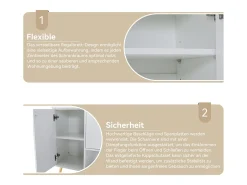 Zapatero con 2 cajones y 4 puertas - 130 x 37 x 100 cm - patas de metal y tablero de partículas - Blanco