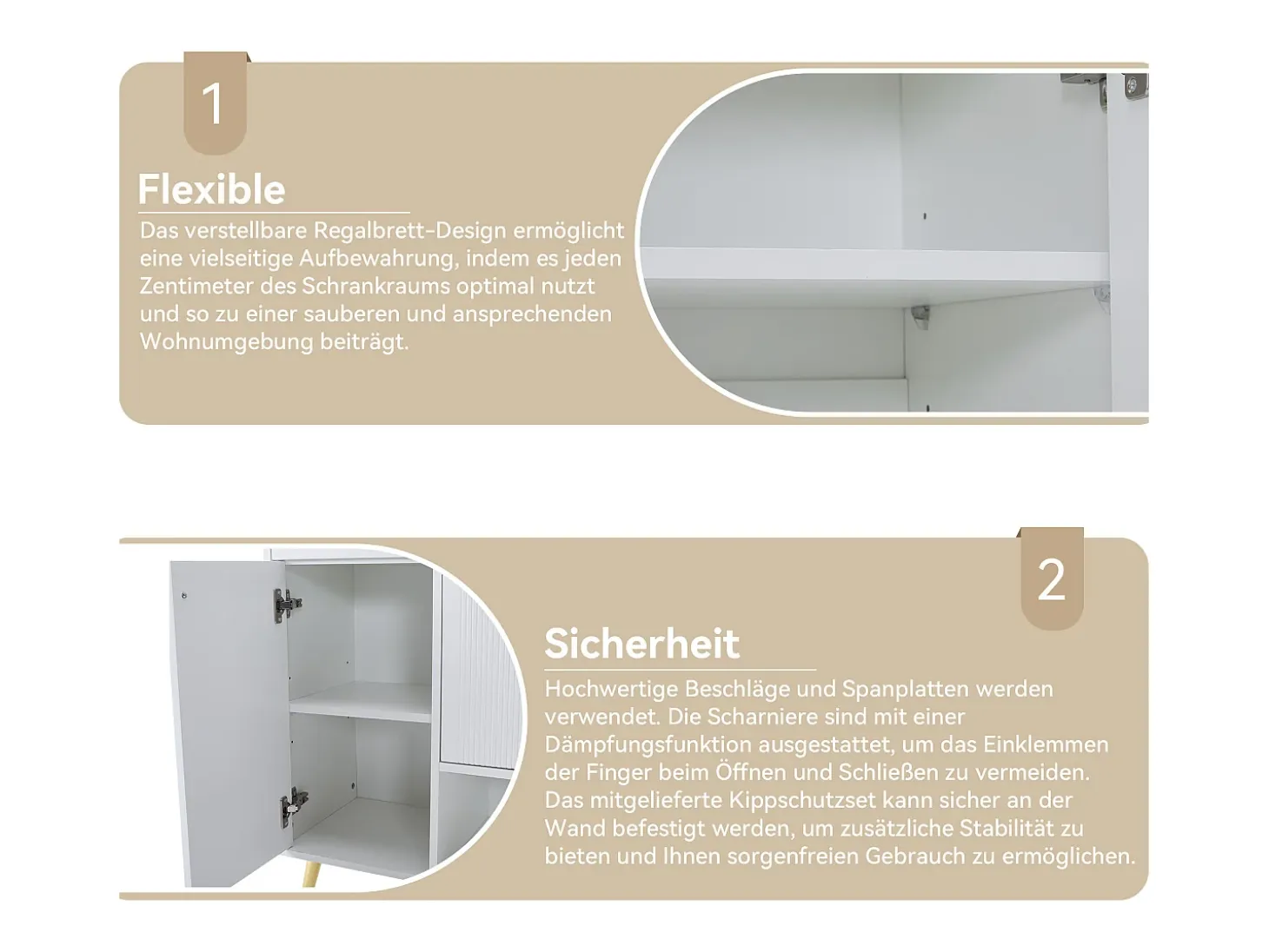 Zapatero con 2 cajones y 4 puertas - 130 x 37 x 100 cm - patas de metal y tablero de partículas - Blanco