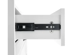 Zapatero con 2 cajones y 3 puertas - Tiradores negros - Madera blanca