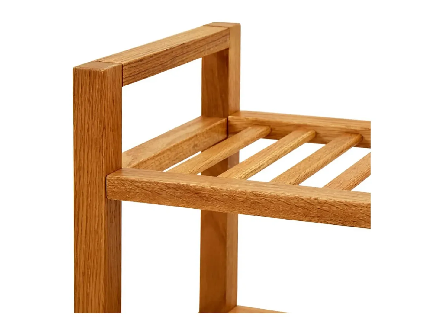 Zapatero con 4 estantes madera maciza de roble 50x27x80 cm ES203051