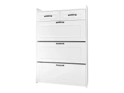 Zapatero con 3 puertas + 2 cajones - zapatero - 80 x 23 x 131 cm - aglomerado - blanco