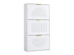 Zapatero con 3 puertas - Blanco 60 x 24 x 114 cm