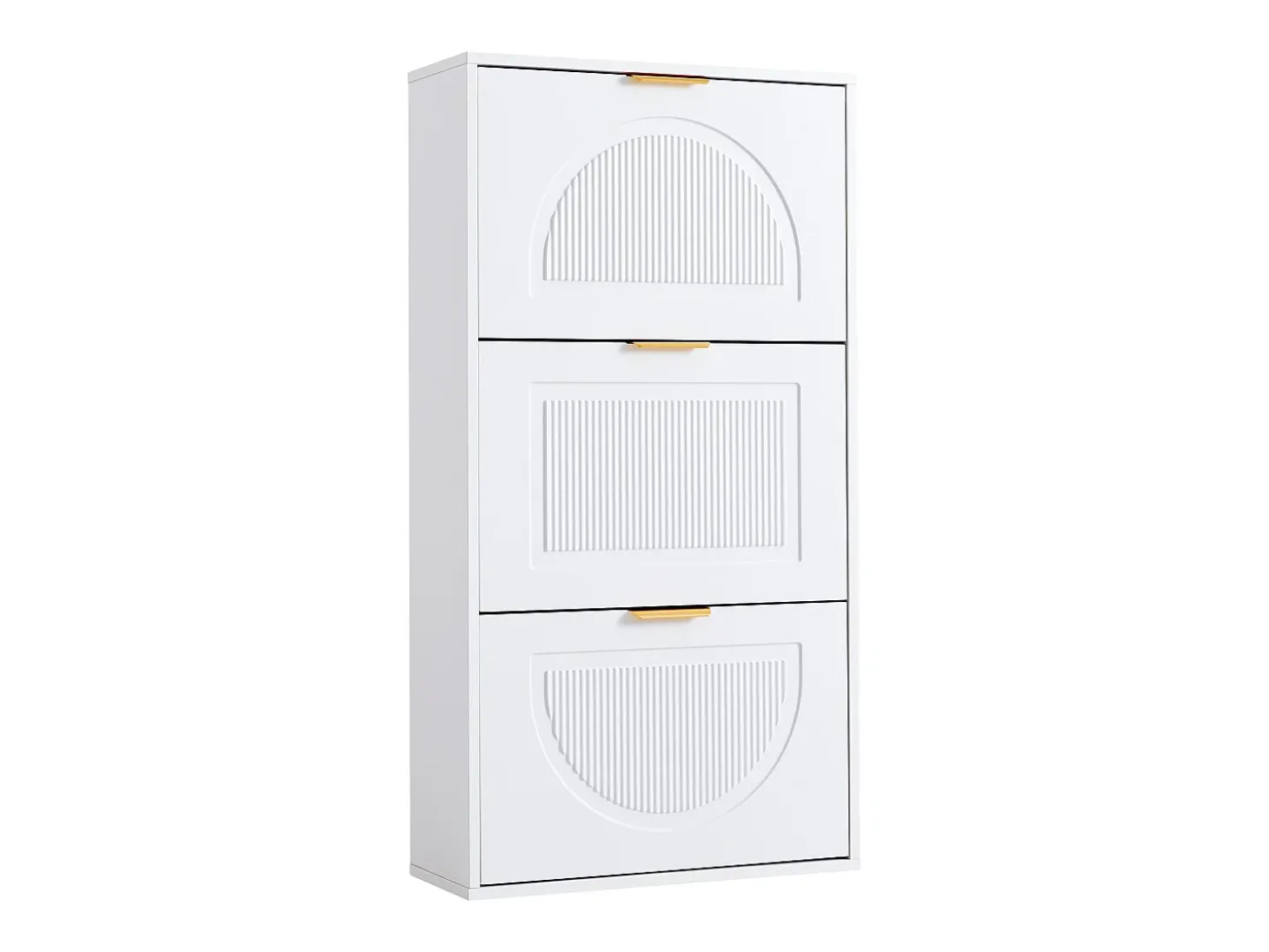 Zapatero con 3 puertas - Blanco 60 x 24 x 114 cm