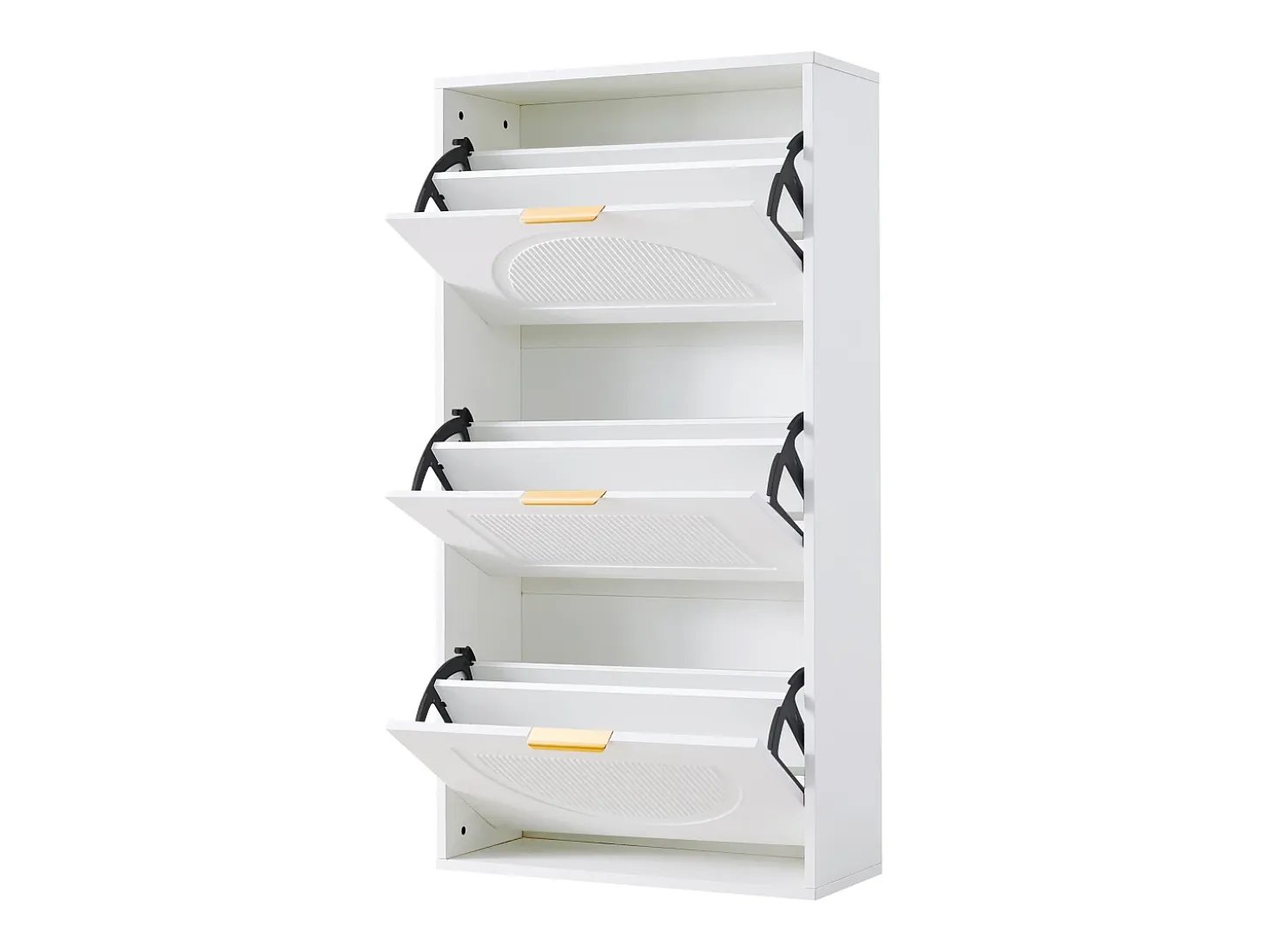 Zapatero con 3 puertas - Blanco 60 x 24 x 114 cm