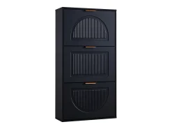 Zapatero con 3 puertas - Negro 60 x 24 x 114 cm