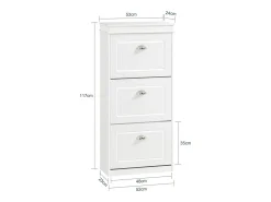 Zapatero con 3 Puertas Abatibles Zapatero Estrecho Organizador para Zapatos Blanco 117 x 53 x 24 cm FSR94-W SoBuy ES