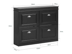 Zapatero con 4 Puertas Organizador para Zapatos 105 x 24 x 82 cm ES Negro FSR79-SCH SoBuy ES