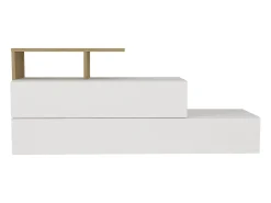 Zapatero con 2 puertas y 1 estante - Blanco y Natural - DAVISTA