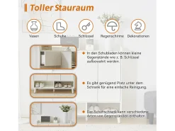 Zapatero con 3 puertas y 1 cajón - 99 x 35 x 90 cm - Estantes regulables - Tablero de partículas - Blanco