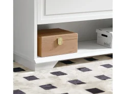 Zapatero con 2 Solapas,1 Puerta y 2 cajones Armario de Entrada Blanco 120 x 26 x 111 cm FSR104-W SoBuy ES