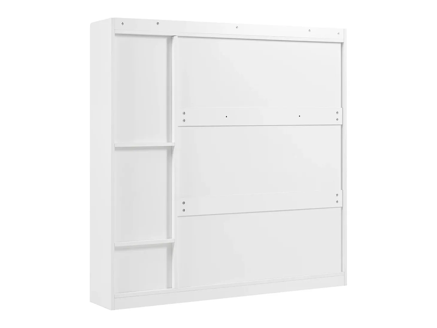 Zapatero con banco abatible, 3 estantes basculantes, almacenaje en la entrada, madera, blanco (119x24x122 cm)