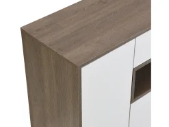 Zapatero con banco para zapatos, 3 puertas y 1 cajón, madera y blanco - para recibidores