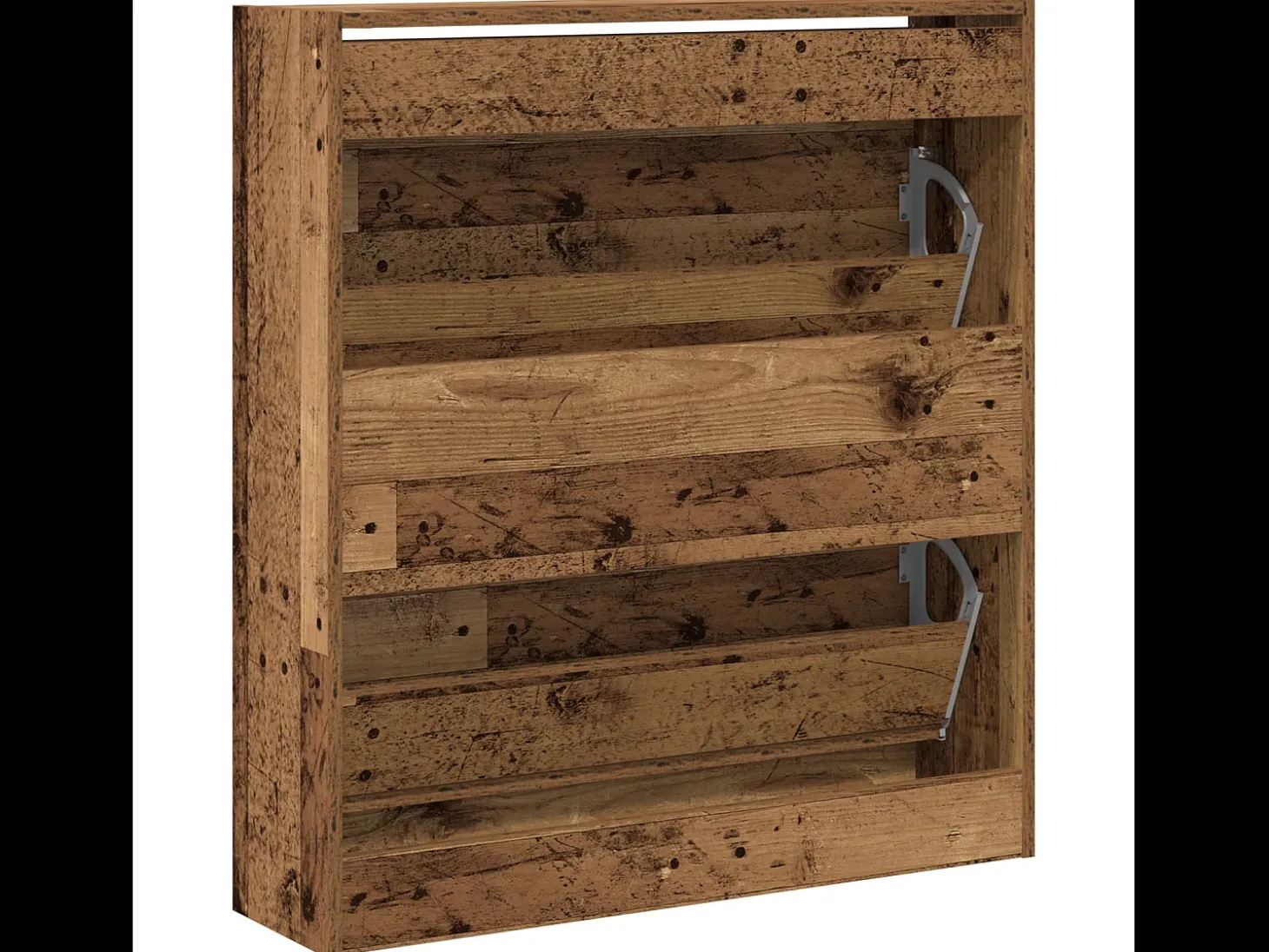 Zapatero con cajón extraíble, madera antigua, 80x21x87,5 cm