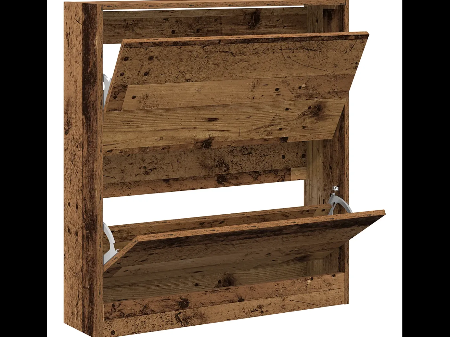Zapatero con cajón extraíble, madera antigua, 80x21x87,5 cm