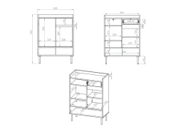 Zapatero con compartimentos y cajón – greige – 70 cm – DIOCE