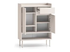 Zapatero con compartimentos y cajón – greige – 70 cm – DIOCE