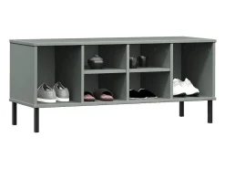 Zapatero con patas de metal, Gris, 106x35x45 cm, Madera OSLO