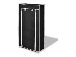 Zapatero con tapa 58 x 28 x 106 cm Tela negra