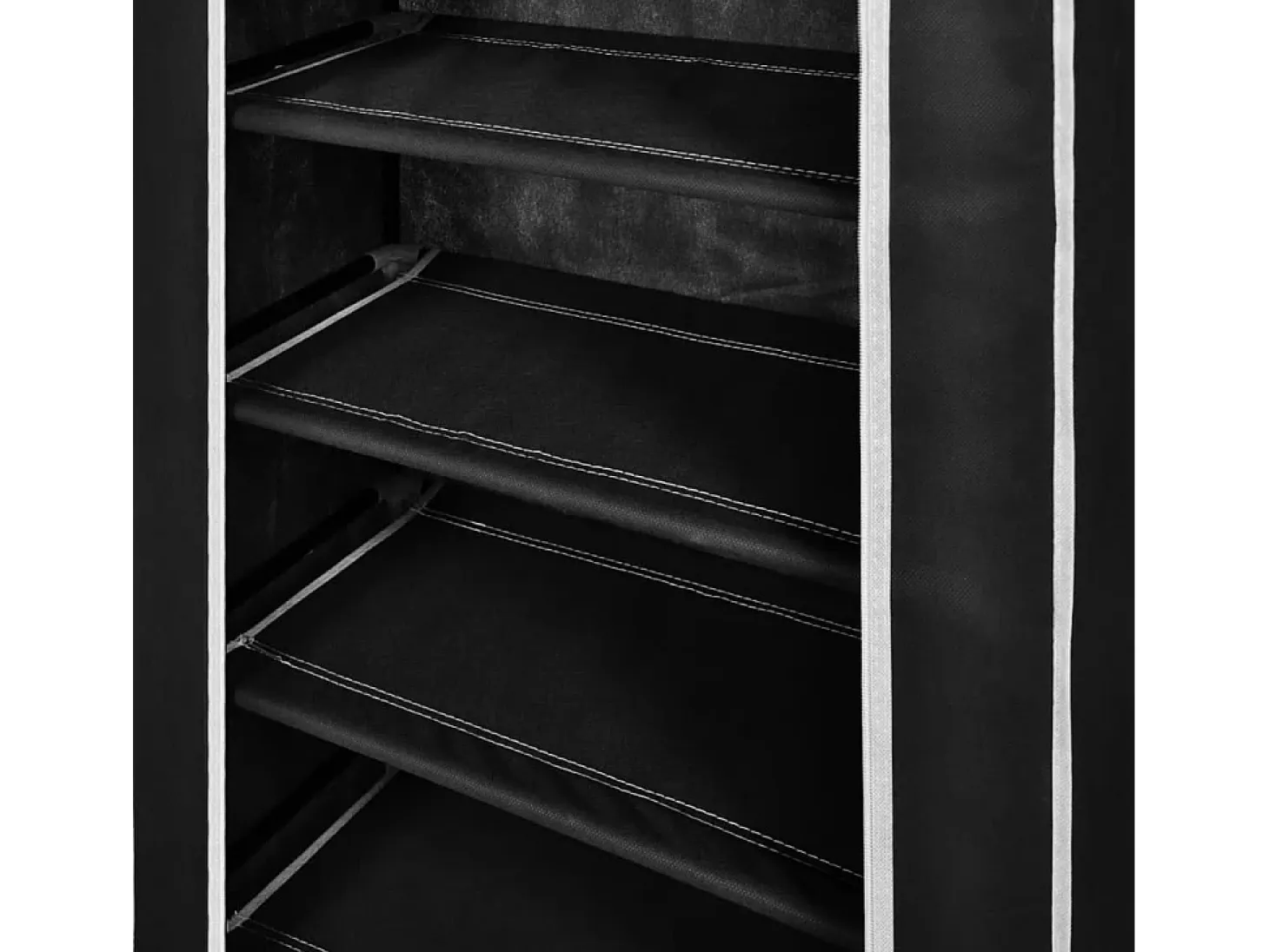 Zapatero con tapa 58 x 28 x 106 cm Tela negra
