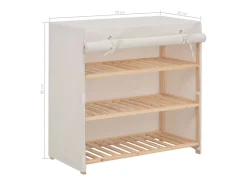Zapatero con tapa Blanco 79x40x80 cm Tela