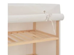 Zapatero con tapa Blanco 79x40x80 cm Tela