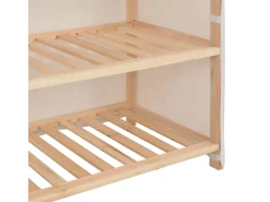 Zapatero con tapa Blanco 79x40x80 cm Tela
