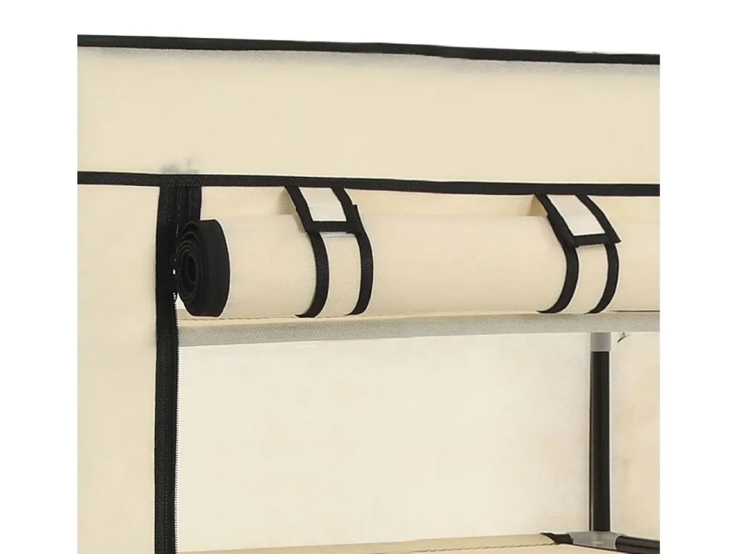 Zapatero con tapa Crema 58x28x106 cm Tela