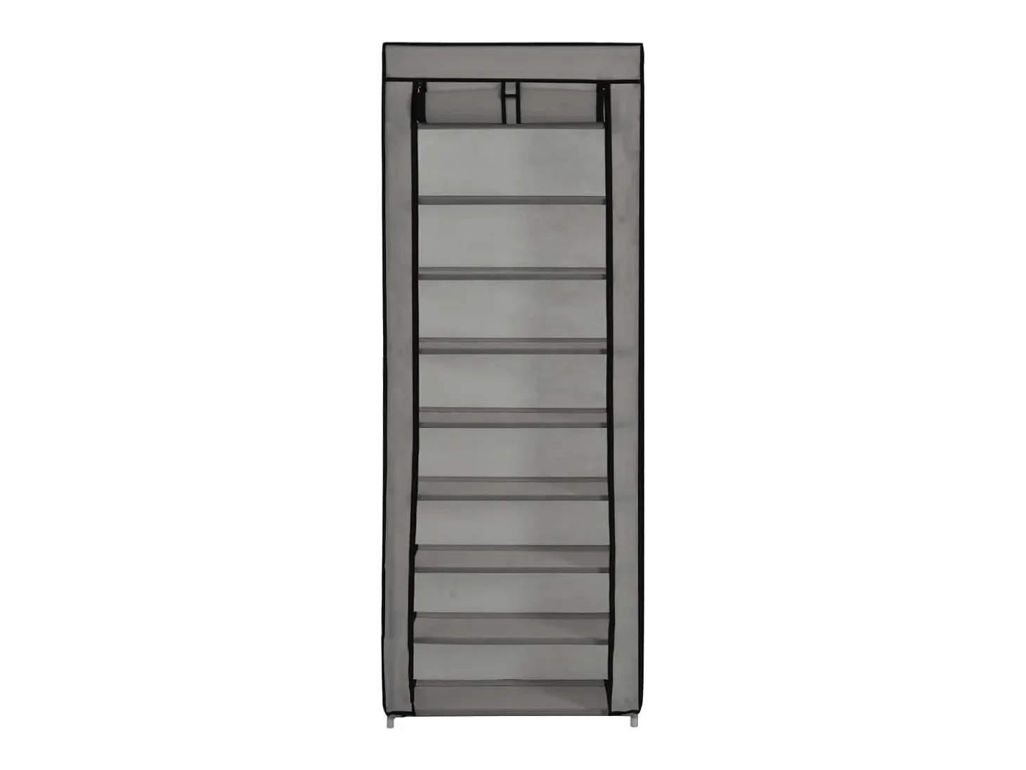 Zapatero con tapa Gris 57x29x162 cm Tela