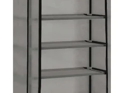 Zapatero con tapa Gris 57x29x162 cm Tela