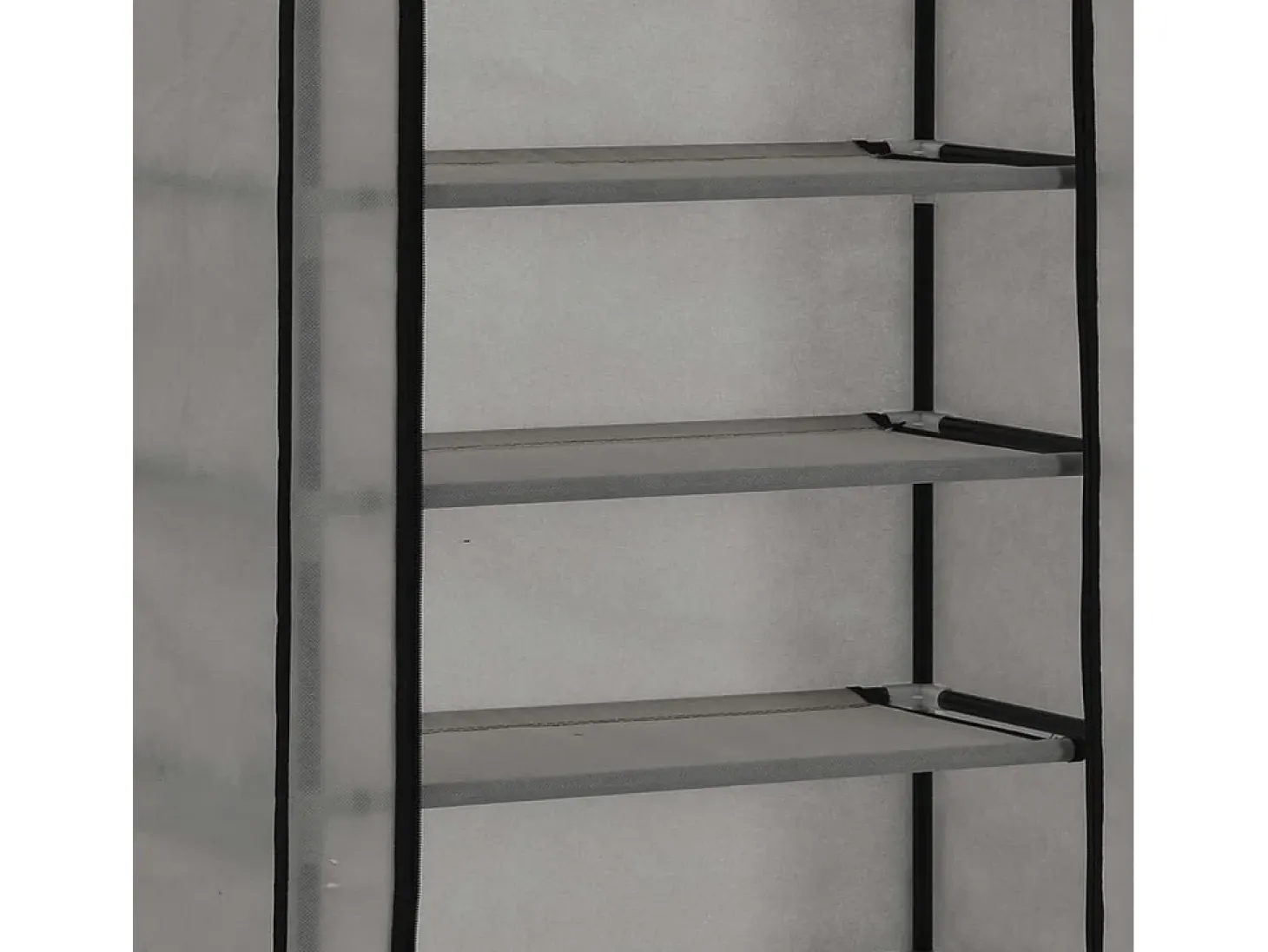 Zapatero con tapa Gris 57x29x162 cm Tela
