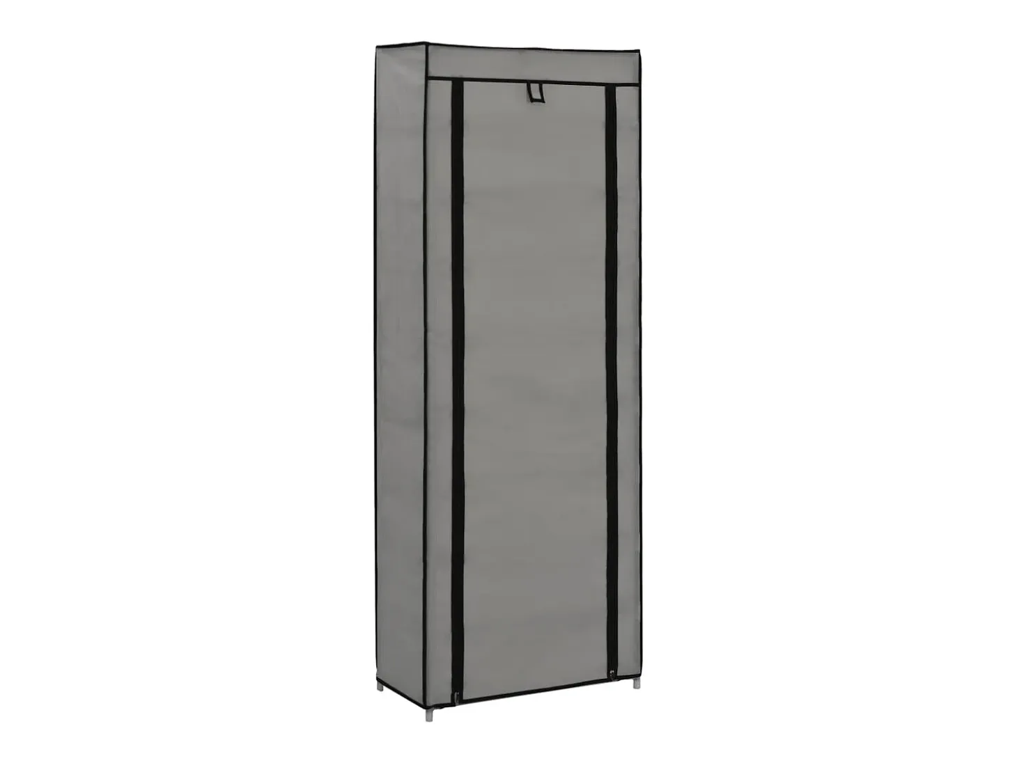 Zapatero con tapa Gris 57x29x162 cm Tela