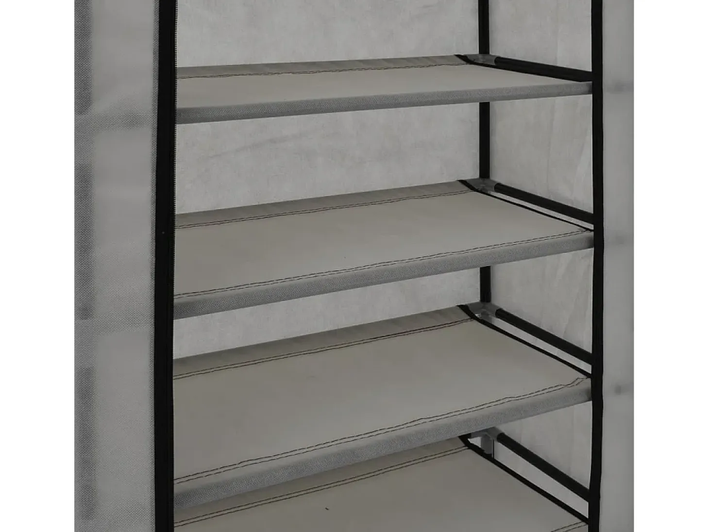 Zapatero con tapa Gris 58x28x106 cm Tela