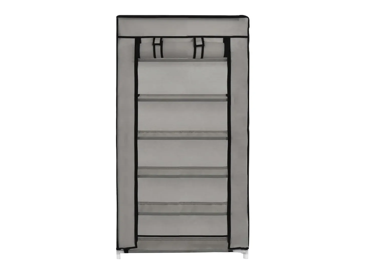 Zapatero con tapa Gris 58x28x106 cm Tela
