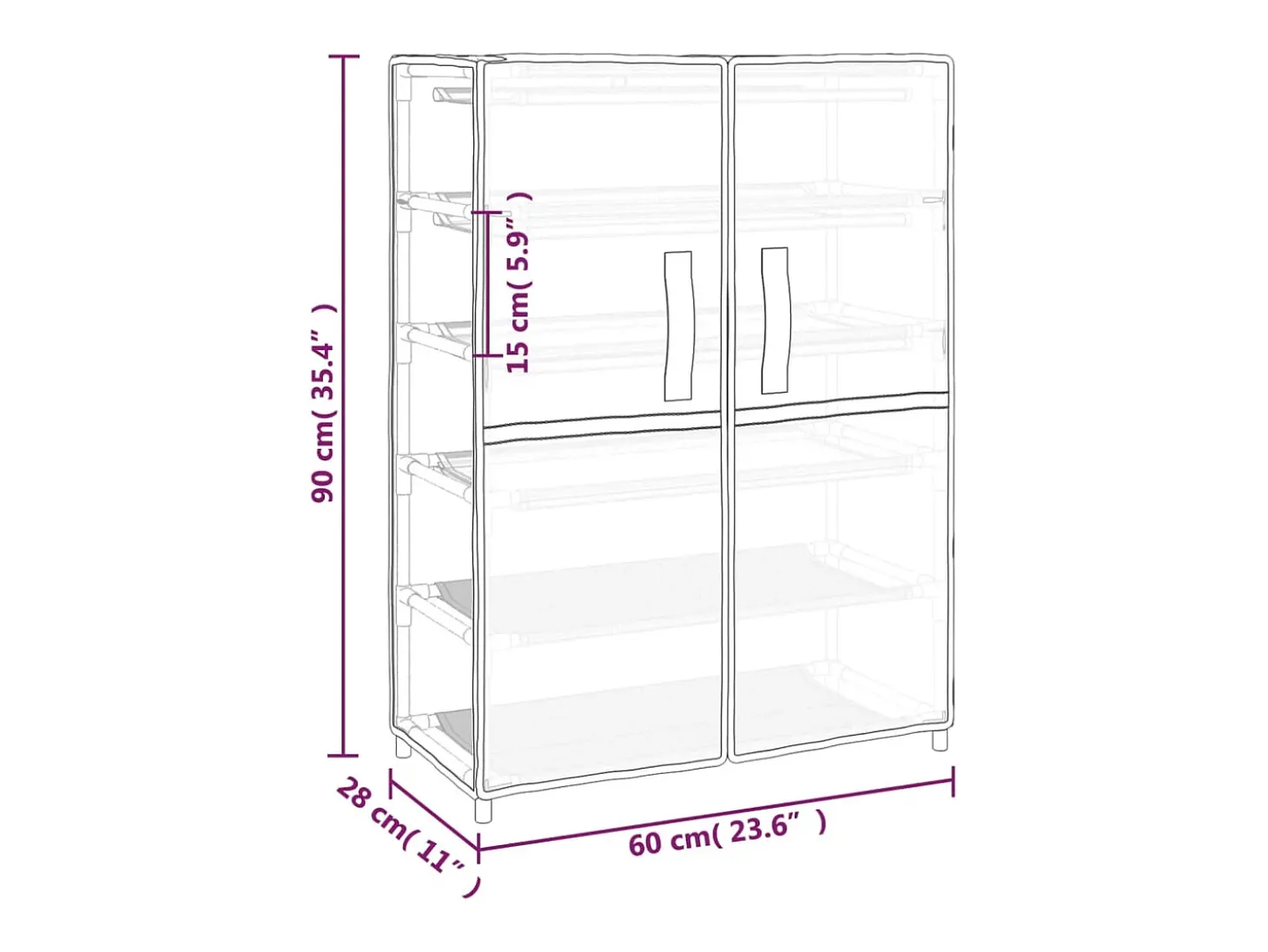 Zapatero Crema 60x28x90 cm Tela