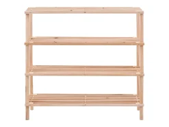 Zapatero de 4 estantes de madera maciza de abeto